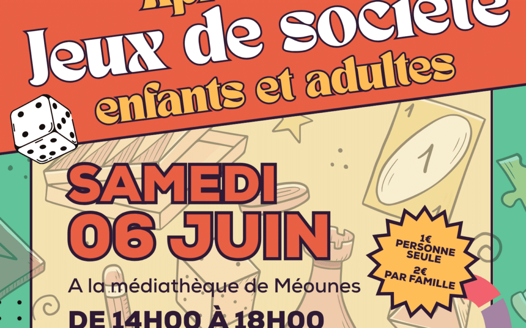 Après-midi jeux de société organisée par l'APEM et la médiathèque de Méounes